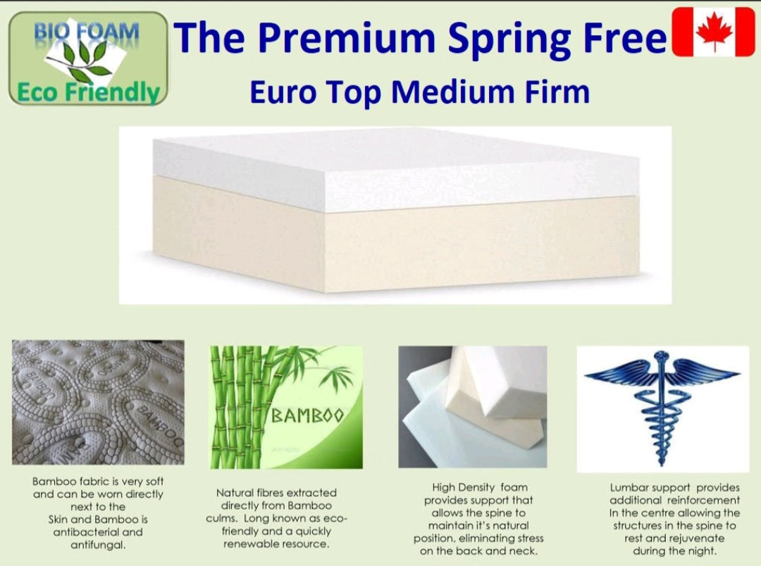Premium Spring Free Euro Top Mattress