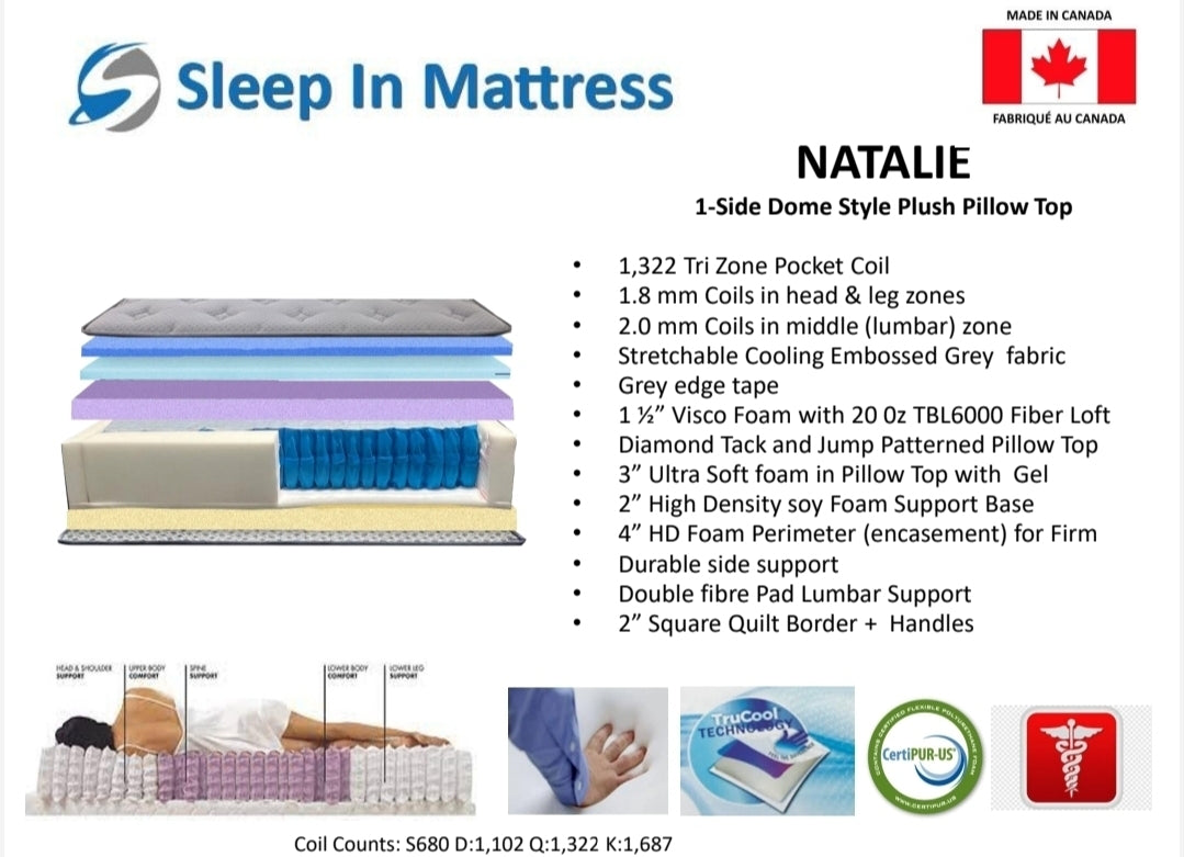 Natalie High Loft Pocket Coil Hybrid Mattress