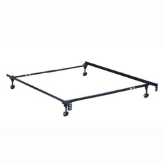 Image of 4 wheel metal bed frame
